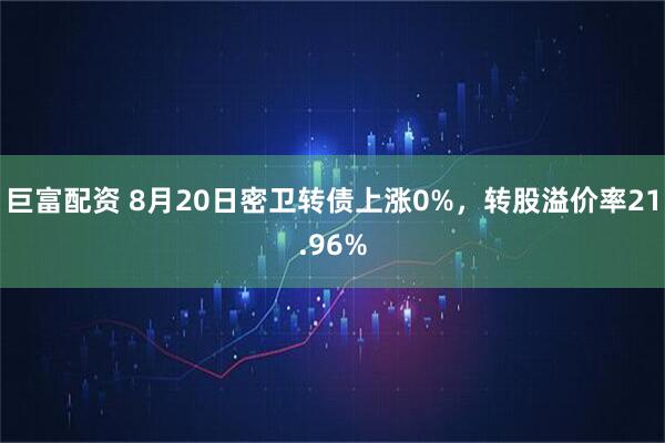 巨富配资 8月20日密卫转债上涨0%，转股溢价率21.96%