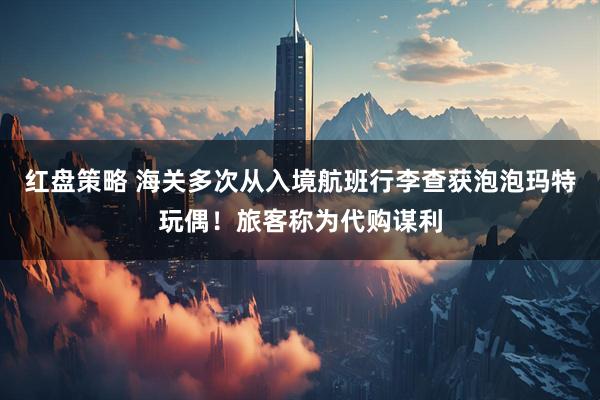 红盘策略 海关多次从入境航班行李查获泡泡玛特玩偶！旅客称为代购谋利